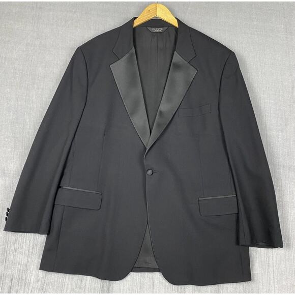 Jos A Bank Mens Tuxedo Suit Set 48R Jacket & 44L Pants Classic Formal - Picture 2 of 16